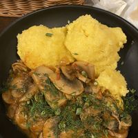 Mushroom Stew and Polenta  at Caru' cu Bere in Bucharest