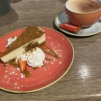 Vegan cheesecake & Vegan Hot chocolqte   at The Oak Tree Inn in Balmaha