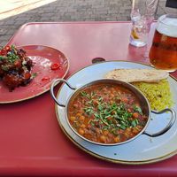 Chickpea curry, Korean cauliflower at The Oak Tree Inn in Balmaha