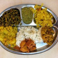 Typical vegetarian set at Krishna Bhawan Restaurant in Ipoh