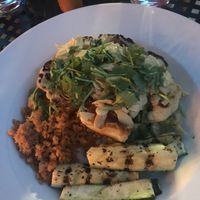 Large plate: cauliflower with roasted zucchini over quinoa  at Daily Planet in Burlington