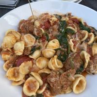 Orecchiette entree, the vegan sausage was great  at Mezzo in Dublin