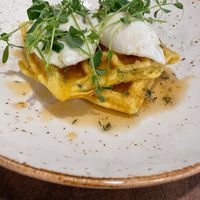 Cauliflower waffles at Seventy Two Kitchen & Patio in Fort Mcmurray