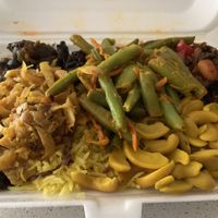 Delicious rice and curry, 5 vegan curries for $10! It’s take away only for the foreseeable future. So with it! at P and D Food in Dandenong North