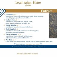 Entrees at Local Asian Bistro in Vancouver