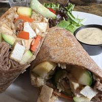 Teriyaki tofu wrap  at Redwood Cafe in Cotati