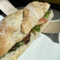 Baguette with vegan chicken and salad  at Green Caffè Nero in Wroclaw