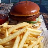 Vegan burger at Seecafe in Mondsee