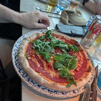 Vegan pizza at Ego Mediterranean in Sheffield