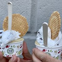 Pistachio and Straciatella   at Gelateria VerderosA in Bergamo