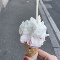 Amarena and lemon ice cream   at Gelateria VerderosA in Bergamo