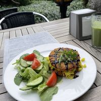 Vegetable schnitzels, huge portion! at Burė in Nida