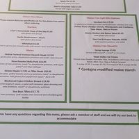 menu at The Cheshire Cheese Inn in Hope