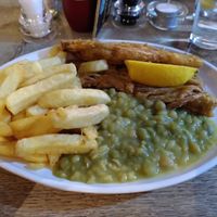 Fish and chips and mushy peas (Nov 2021) at The Cheshire Cheese Inn in Hope