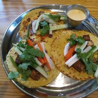 Tofu tacos at Steamy Buddha in Ellsworth