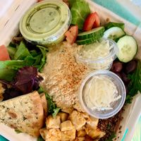 Vegetarian salad with tiger tofu - highly recommend the tiger tofu! at Kayak Kafe - Broughton in Savannah