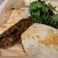 Vegan chorizo burrito at Kayak Kafe - Broughton in Savannah