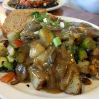 Three Sisters with Tantric Mushroom Gravy at Morning Glory Cafe in Eugene