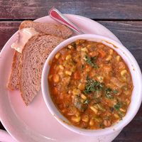Soup special- Green Chilii  at Morning Glory Cafe in Eugene