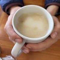 Lavender oat milk latte  at Morning Glory Cafe in Eugene