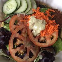 Blue Moon with side salad at Morning Glory Cafe in Eugene