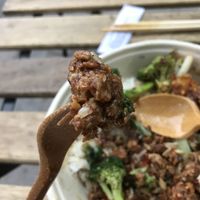 Chili basil “chicken” with their homemade fake chicken. at Thai Vegan Kitchen in Helsinki