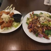 Phad Thai and Muu Sate at Thai Vegan Kitchen in Helsinki