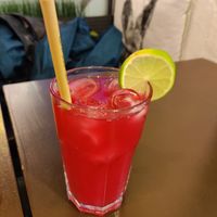 Tasty lychee cocktail 🍹 at Thai Vegan Kitchen in Helsinki