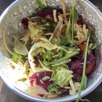 Som tam (papaya salad). We dug in before I got the chance to take a picture.   at Thai Vegan Kitchen in Helsinki