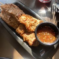 “Like beef” scewers  at Thai Vegan Kitchen in Helsinki