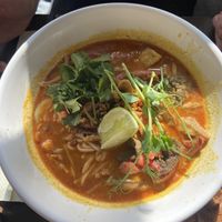 Khao soi. With a few different vegan proteins. Delicious!!   at Thai Vegan Kitchen in Helsinki