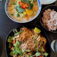 Green curry & Sukhothai noodles at Thai Vegan Kitchen in Helsinki