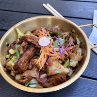 The noodle dish with vegetables, protein of choice and garlic. Don’t remember the name, but it was so delicious: I would eat this every day for the rest of my life 😁  at Thai Vegan Kitchen in Helsinki