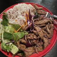 Nam tok muu, mi favorito de lo que probé ,  at Thai Vegan Kitchen in Helsinki