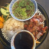 Rice with “pork Belly"  at Thai Vegan Kitchen in Helsinki