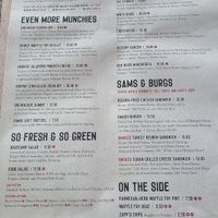 Food menu at Lost Forty Brewing in Little Rock