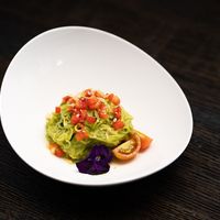 Chilled Zucchini Pesto Salad

Thin zucchini noodles, chilled and tossed with creamy pesto. at Saffron in Las Vegas