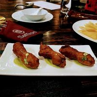 Tofu stuffed squash blossoms at Saffron in Las Vegas