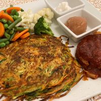 zucchini+carrot+potato latkes with “Jewish style” beyond brisket  at Golden Burro in Leadville