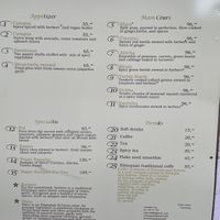Menu at Injera in Copenhagen