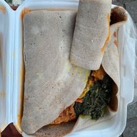  Vegan sampler: sourdough pancake with different fillings  at Injera in Copenhagen