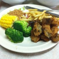 western food, mushroom chop and chip at i Vege in Johor Bahru