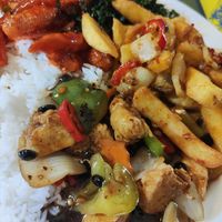 Vegan chicken black bean at Woks Bar and Restaurant in Brandon