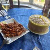 Vegan crispy duck and pancakes at Woks Bar and Restaurant in Brandon