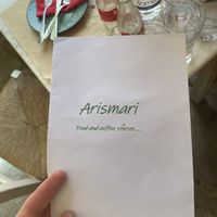 Menu at Arismari in Crete