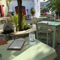 Outdoor dining in a beautiful little alley. at Arismari in Crete