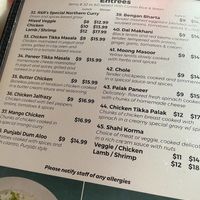 Part of menu at R & R's Curry Express in Fort Smith