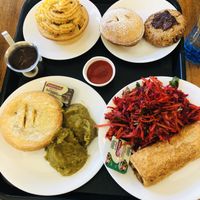 Vegan selection of sweet and savoury pies at Mountain High Pies in Wentworth Falls
