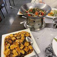 Spicy tofu, mushroom hot pot  at Yuebinlou in Milan