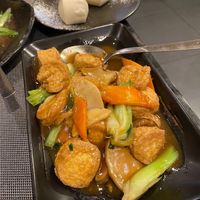 Tofu fritto con verdure (+panini al vapore, pok choi e ravioli di verdure) at Trattoria Cinese Longchan in Milan